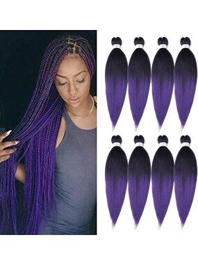 36" Pre-Stretched Braiding Hair - 8 Packs, Yaki Synthetic for Twist Braids